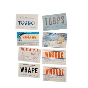 Lot‎ of 8 Vintage 1950s Guatemala Ohio Ham Amateur Radio QSL Cards Postcards